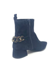 Marian Suede Ankle Boot with Chain Trim